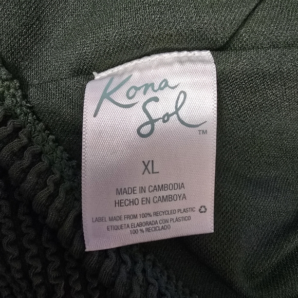 KONA SOL Women's Swimsuit Sage Green One-Piece Pucker Texture EUC - Picture 5 of 10